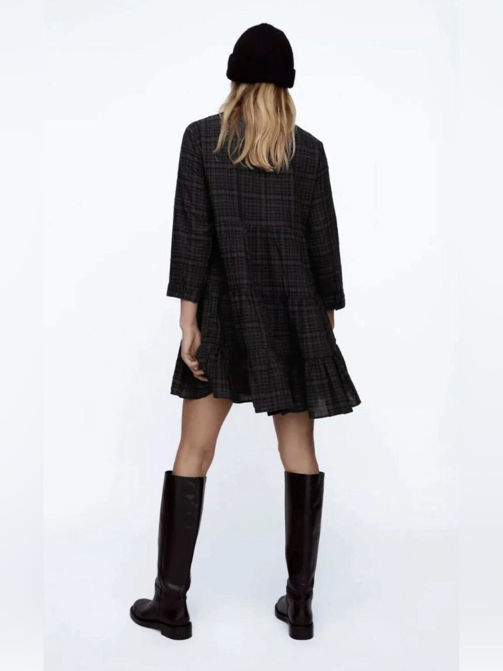 Zara Plaid Tierd Dress - Picture 2 of 10